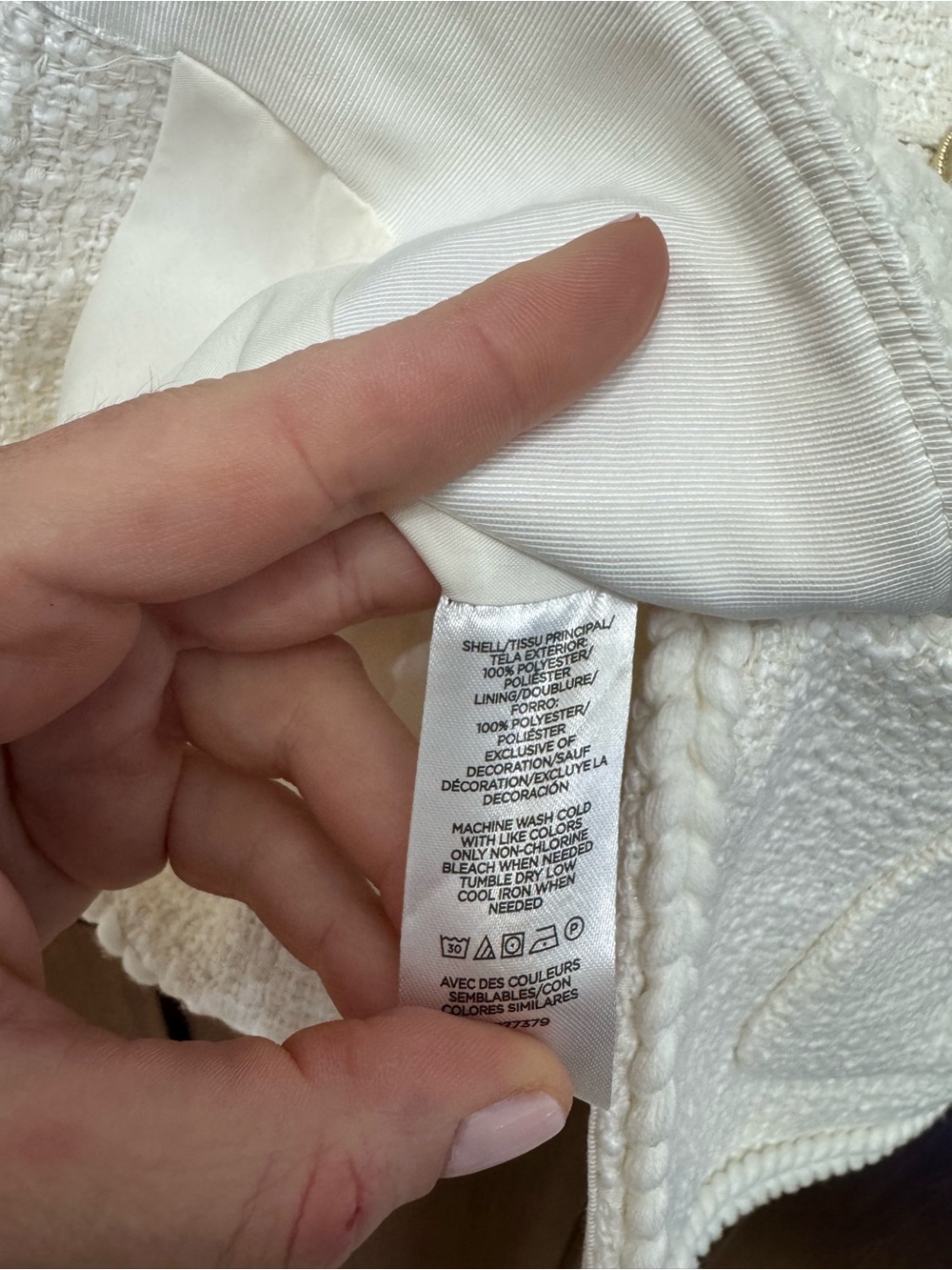 Ann Taylor Cream Bouclé Belted Blazer with Gold Buttons - Picture 6 of 8
